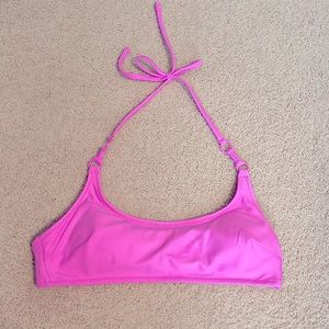 Aerie Small Pink Scoop Halter Bikini Top